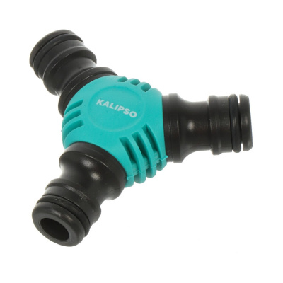 Переходник для шланга быстросъемный, пластик, трехсторонний, блистер с клипсой, Kalipso, DY8015DL