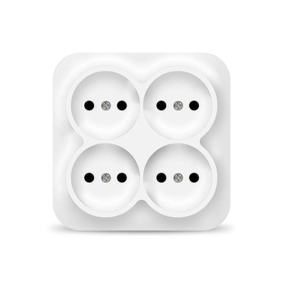 Розетка 4-ая б/з бел. квадрат "IONICH" 