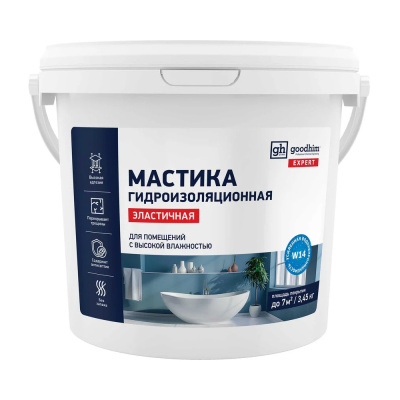 Мастика акриловая гидроизоляционная эластичная GOODHIM (синий), 3,45 кг / 2,38 л