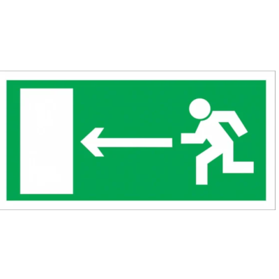 Е04 Направление к эвакуационному выходу налево (Пленка, 150х300мм)