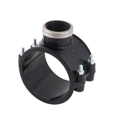 Седелка ПЭ с внут.труб.резьбовой 125-2" 4 болта (обж)усил.POELSAN