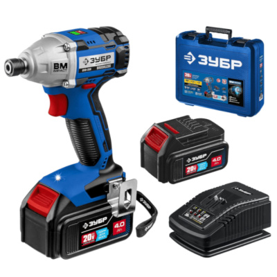 Винтоверт ЗУБР 20В бесщеточный 2 АКБ (4Ач), в кейсе, Профессионал. GVB-250-42