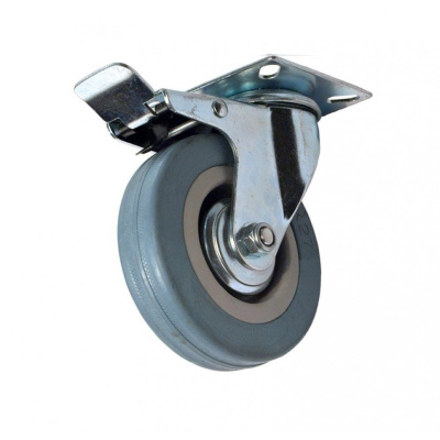 Опора поворотная колесная с торм.сер.рез ф125