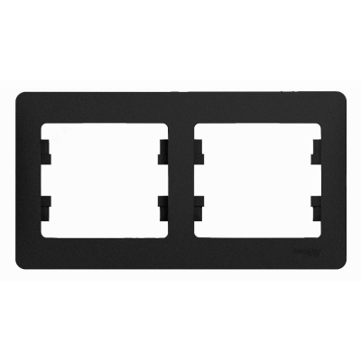 Рамка 2 поста горизонтальная антрацитGLOSSA 