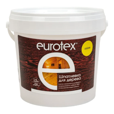 ШПАТЛЕВКА ПО ДЕРЕВУ "ЕВРОТЕКС" СОСНА 1,5КГ (1/6) "РОГНЕДА"