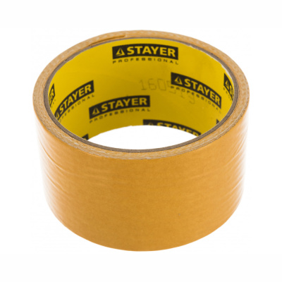 Лента, PROFESSIONAL (1217-05) STAYER  50 мм, 5 м, на тканевой основе, Двухсторонняя клейкая 