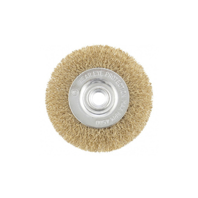 Щетка для УШМ, 150 мм, М14, плоская, латунированная витая проволока// MATRIX