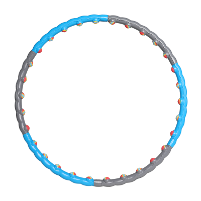 Обруч массажный STARFIT HH-108 разборный, с мягкими шариками, серый/синий 