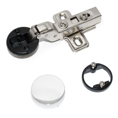 Петля с амортизатором накладная (90/105), для стекла 4-6 мм, стандартная, заглушка хром HARMONY