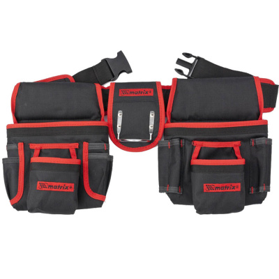Сумка-пояс двойная, 20 карманов, держатель для молотка//MATRIX