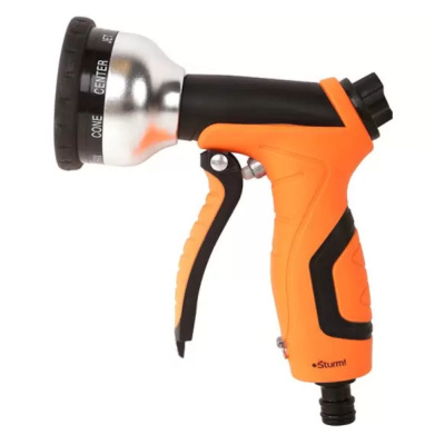 Пистолет д/полива 9 режимов, форсун цинк, корп с резин покрыт Sturm!