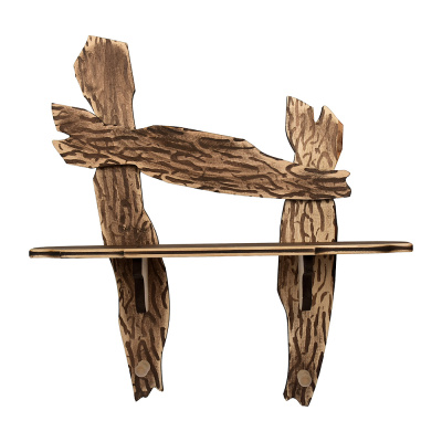 Полка с вешалкой, 2 рожка, состаренная, 15х58х59 см, липа "Банные штучки" в кор./1