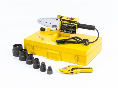 Аппарат для сварки пластиковых труб DWP-1500, 1500Вт, 260-300 град.компл насадок, 20-63мм//DENZEL