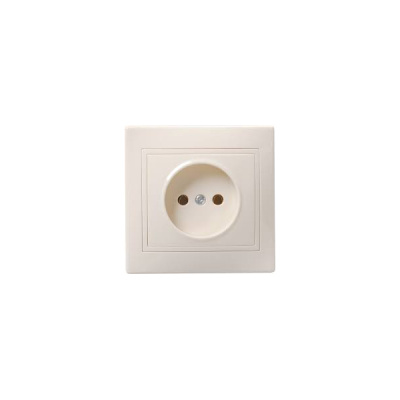 Розетка б/з без шторок белая в сборе КВАРТА