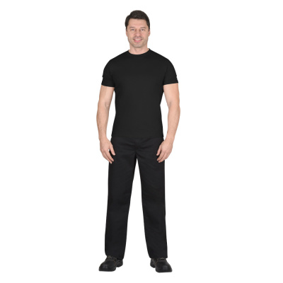 Футболка чёрная плотность 160 г/кв.м., х/б-100 %  р.   S (44-46)