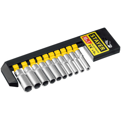 Набор торцовых головок (27759-H10) STAYER  RSS 10SD, 10 предм., (1/4"), 