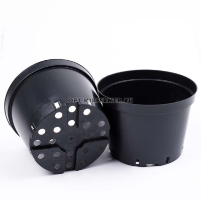 Горшок для рассады V-7,5л.26*19 круг.черн/литой/5Мос/Ам Тр