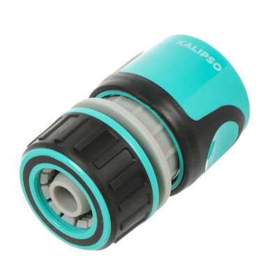 Коннектор для шланга 1/2", быстросъемный, автостоп, пластик, аквастоп, Kalipso, DY8011GL