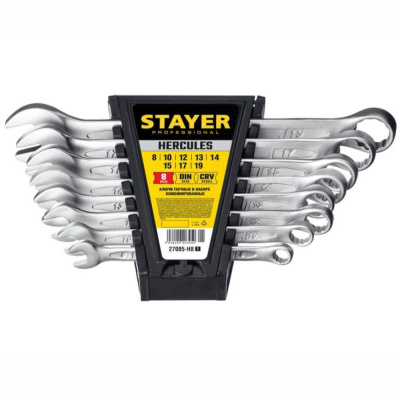 Набор комбинированных гаечных ключей 8 шт, 8 - 19 мм, STAYER HERCULES