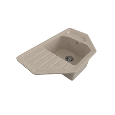 Мойка ML-GMS17 СТАНДАРТ угловая с крылом, песочный (302), 780*485*190мм