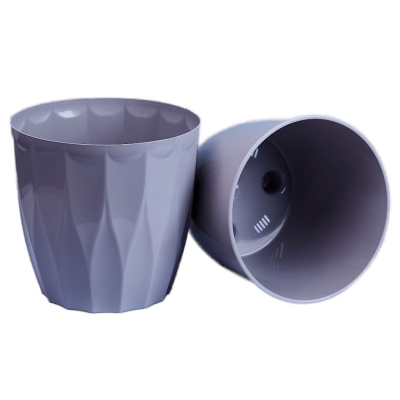 Флюте кашпо со вставкой 4,5л серый шелк /12 ДЖ