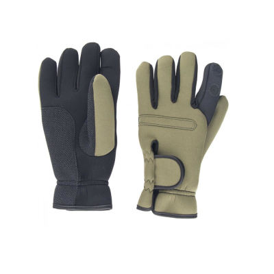 Перчатки рыбацкие неопрен. Хаки    р.M Helios HS-HY-D14-M