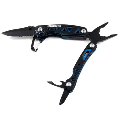 Мультитул (плоскогубцы) "СЛЕДОПЫТ-STALKER", 78х36х20 мм, 7 предметов, в чехле, на блистере/40/20/