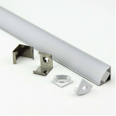 Профиль св/д  накл.угл.+кругл.рас.+акс.2000х16x16 алюм/поликарб. комплект General(цена за шт) 522700