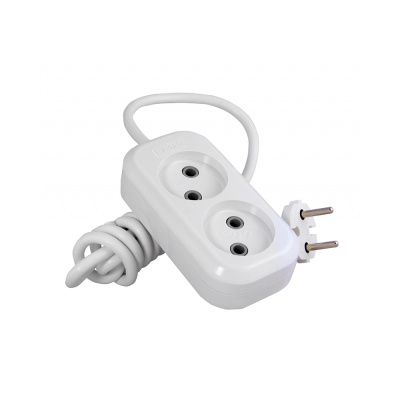 Колодка (розетка удлинителя) LUX У2-О 2-местная б/заз., 250В 10А