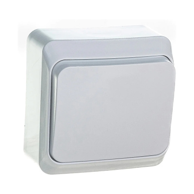 Выключатель 1 кл. наружный белый ЭТЮД