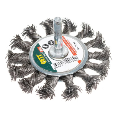 Корщетка д/дрели витая "Колесо", 75 мм
