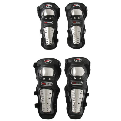 Наколенники и налокотники мотоциклетные, взрослые, цвет черный, набор 4 шт   6300807