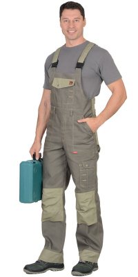 Полукомбинезон "Вест-Ворк" т.оливковый со св.оливковым р.  96-100/170-176