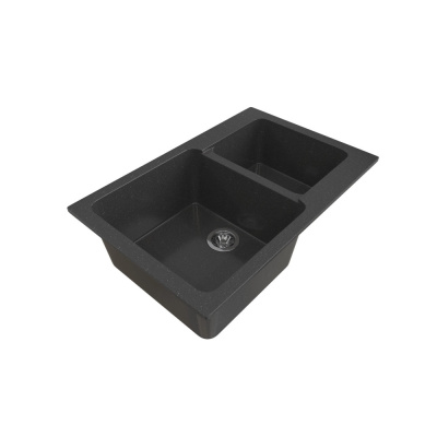 Мойка ML-GMS13 СТАНДАРТ двухчашевая, черный (308), 775*505*200мм