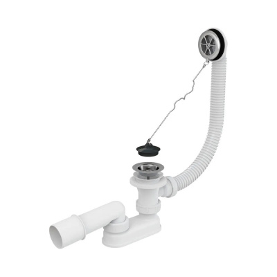 Сифон для ванны, хромированный AlcaPlast A501 											