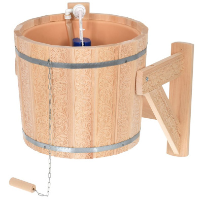 Русский душ 16 л, обливное устройство c пластиковой вставкой и наливным клапаном, с орнаментом "Цвет