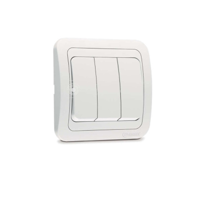 Выключатель 3-кл. СП Mimoza 10А IP20 бел./бел. Makel 12091 