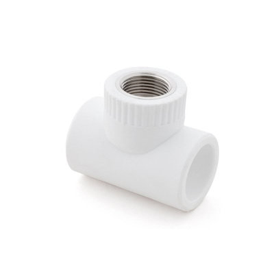 Тройник комбинированный PPR внутренняя резьба 20х 3/4,  белый, РТП