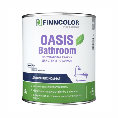 КРАСКА "OASIS BATHROOM"  2,7 Л (1/3) ДЛЯ ВЛАЖН. ПОМЕЩЕНИЙ "ТИККУРИЛА"