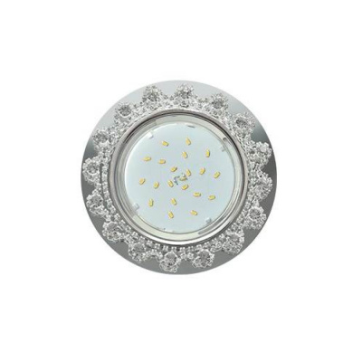 Светильник Стекло Круг проз.стразы Корона Хром-хром фон зерк..52*120 FW53RNECB Ecola GX53