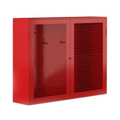 Щит пожарный закрытый металлич.,с сеткой.2 двери "А" с ЕВРОручкой (без комплекта) (1200*700*300)