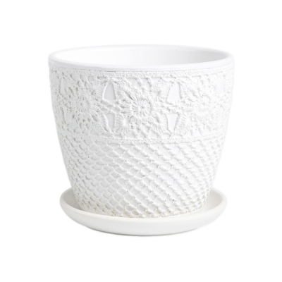 Макраме белый бутон №1