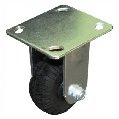 Колесо литая резина КД ЧЕРНАЯ, неповорот. 100мм  ЛИТОЕ