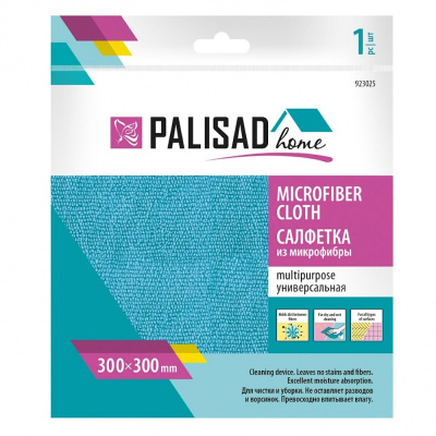 Салфетка универс. из микрофибры 300x300 мм, голубая, Home// Palisad