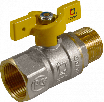 Кран шар. для газа 3/4" г/ш бабочка CTM ГАЗ  Кран шар. для газа 3/4" г/ш бабочка CTM ГАЗ