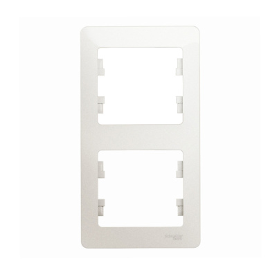 Рамка 2 поста вертикальная перламутр GLOSSA