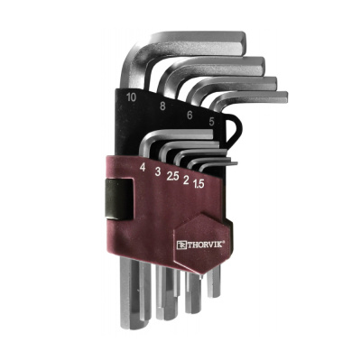 Набор ключей торцевых шестигранных коротких, H1.5-H10, 9 предметов