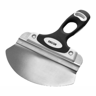 Шпатель для ведра 200 мм, н/ж, 2К ручка "DECOR" ч/б