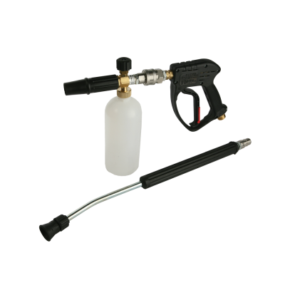 Пенокомплект состоит из переходной быстроразъемной муфты (1), пенной насадки (3) с длинным штуцером 