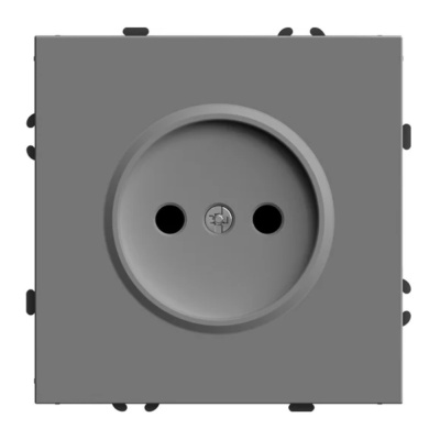 Розетка 1-местная с защитной шторкой с/з (механизм), 250В, 16А,STEKKER Эмили, платиново-серый,
